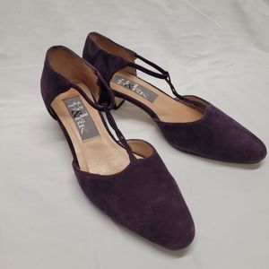 Purple suede flats